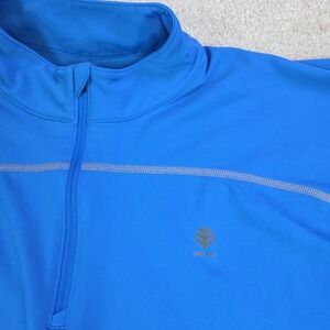 Coolibar 1/4 Zip Pullover UPF 50+ Mens‎ Size  L Blue Long Sleeve Hike Fish Golf
